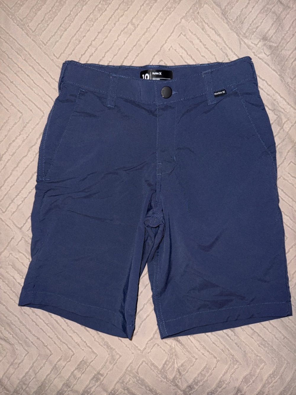 Hurley Boys Navy Blue H20- Dri Flat Front Shorts - Size 10
